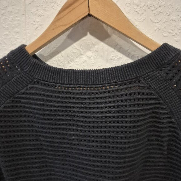 Lululemon 2025 Pointelle-knit Cotton Black Sweater Size 8 - Picture 5 of 7